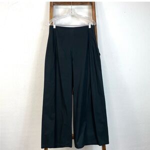 Marimekko Gunhild Kranz Lightweight Black Cotton Wide Leg Pants Size 12